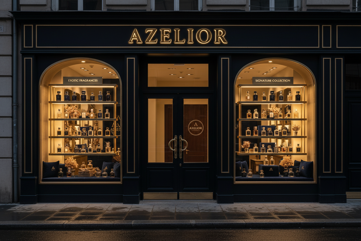 Azelior Luxury Perfume Shop Mockup